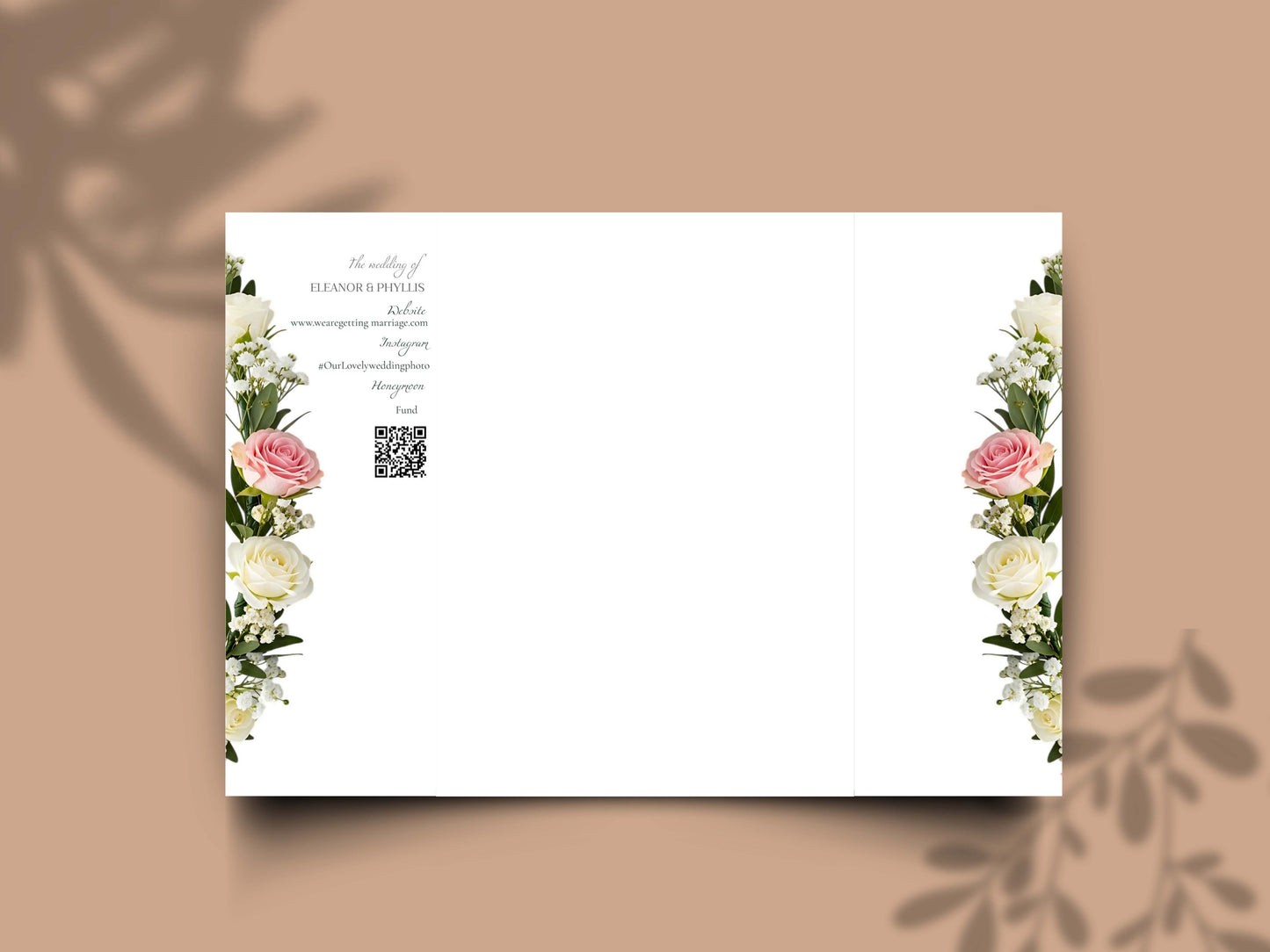 Elegant Wedding Invitation Card | Modern Floral Timeline Invite | Printable Details & Schedule | Personalized Digital Download. WI162