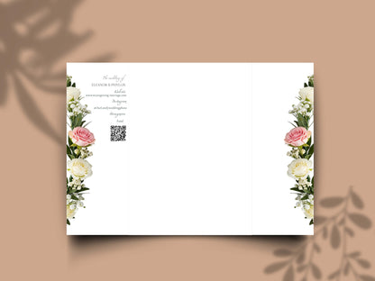 Elegant Wedding Invitation Card | Modern Floral Timeline Invite | Printable Details & Schedule | Personalized Digital Download. WI162