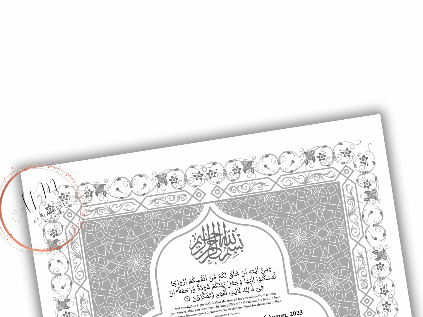 Nikkah Contract Template,Printable Nikkah Contract,Editable Nikkahnama, Muslim Wedding Certificate,Digital Download. NN190