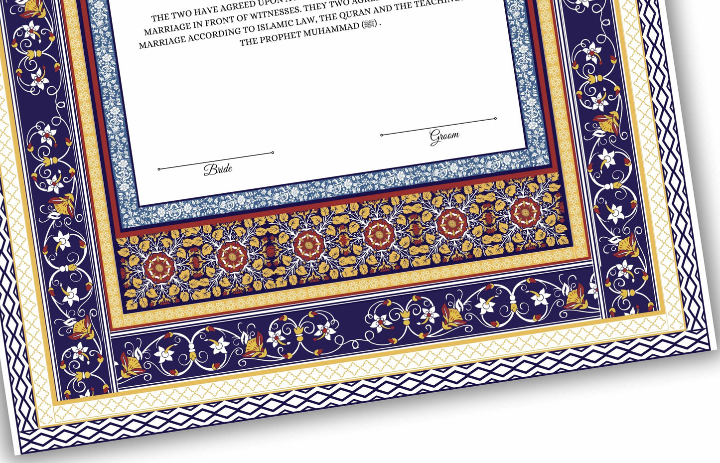 Nikkahnama | Custom Luxury Nikkah Contract | Mughal | Mughal | Inspired Luxury Nikkahnama | Nikkah Certificate in Pdf Template. NN184