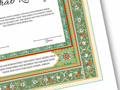 Nikkah Certificate Digital Download, Editable, Template, Muslim Contract, Muslim Marriage, A4, A3, Template, Instat Download. NN171