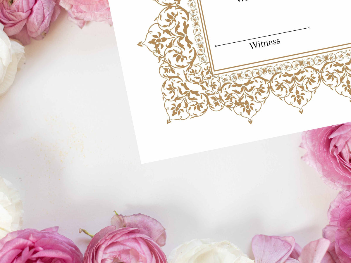 Nikkah Certificate, Nikkah Islamic Marriage Certificate, Printable, Custom Name Nikkah. Quran Verse, Digital Download. NN223