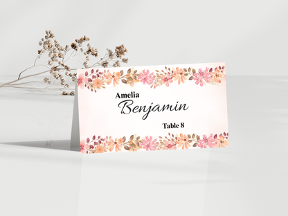 Boho Wedding Menu, Table, Thank you, Editable Cards MTC418