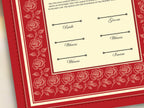 Rose Nikkah Certificate Template, Editable Nikkahnama, Printable Nikah Contract, Muslim Contract, Red Nikkah Islamic Marriage Contract.NN252