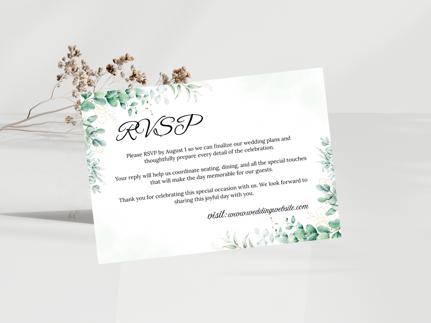 Wedding Invitation, RVSP, Details Template, Instant Download MTC402