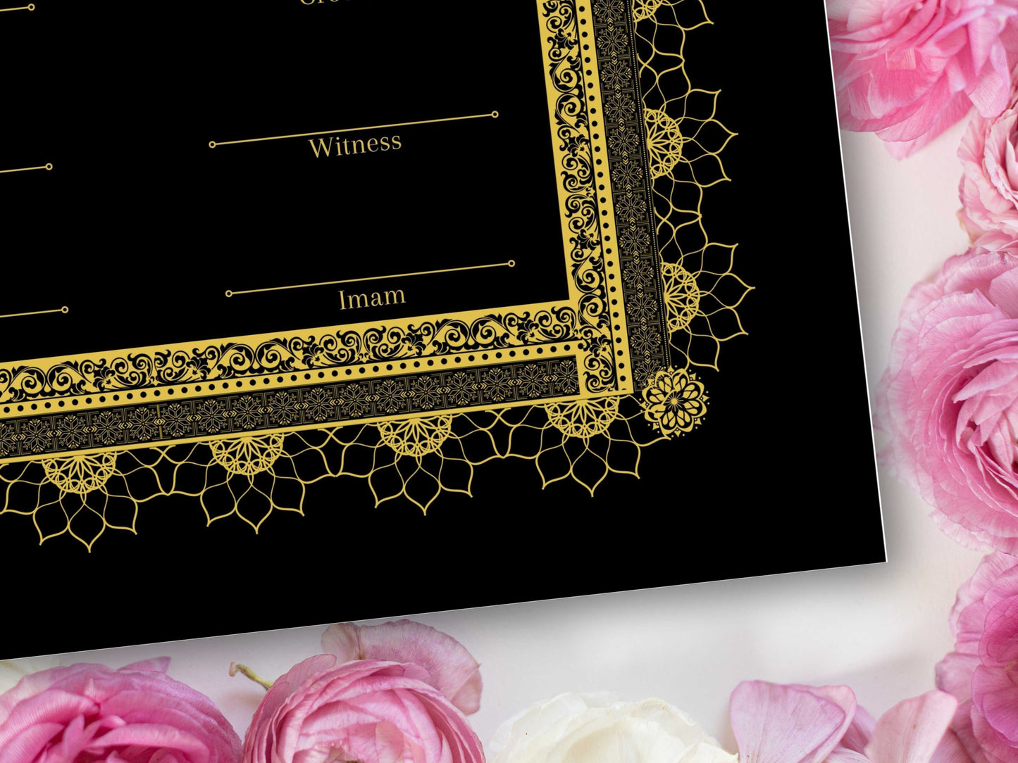 Luxury Nikkah Contract, Digital Printable Personalised Customised Nikkah Certificate, Custom Nikah Nama, Islamic Wedding Contract. NN227