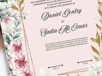 Nikkah Certificate Digital Download Personalized, A4, A3, Template, Editable, Nikkah Nama, Nikkah Contract, Muslim Contract. NN299