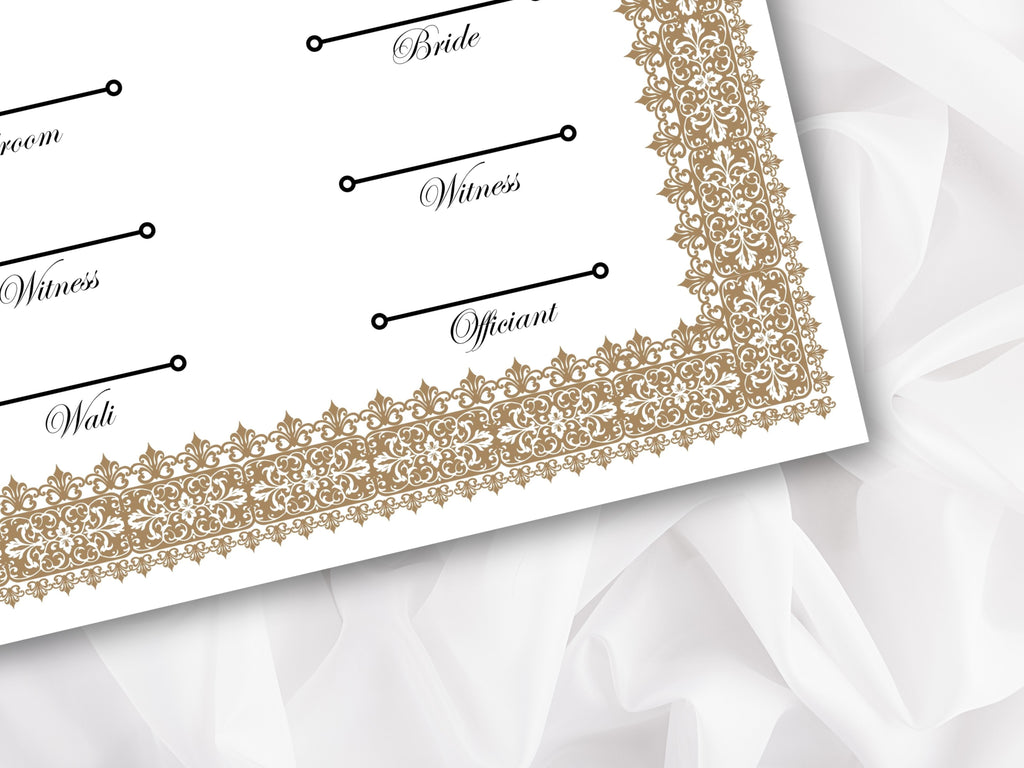 Nikkah Certificate Digital Download Personalised, A4, A3, Template, Editable, Brown Nikkah Nama, Nikkah Contract, Muslim Contract. NN265
