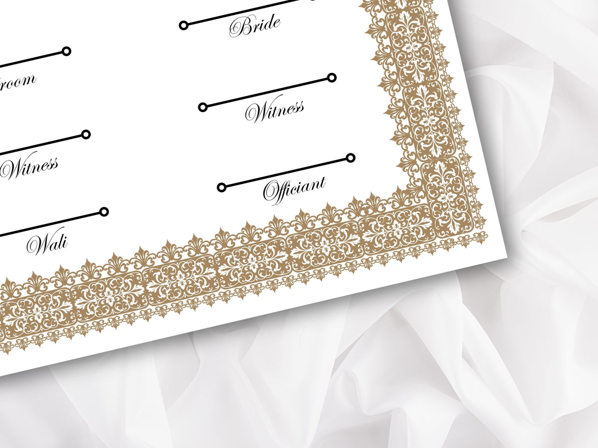 Nikkah Certificate Digital Download Personalised, A4, A3, Template, Editable, Brown Nikkah Nama, Nikkah Contract, Muslim Contract. NN265