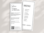 Wedding Menu & Thank You Template | Editable Canva Place Card. WI215