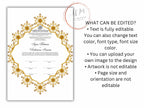 Nikkah Certificate Digital Download Personalised, A4, A3, Nikkah Contract, Muslim Nikkah Certificate Template, Instat Download. NN229
