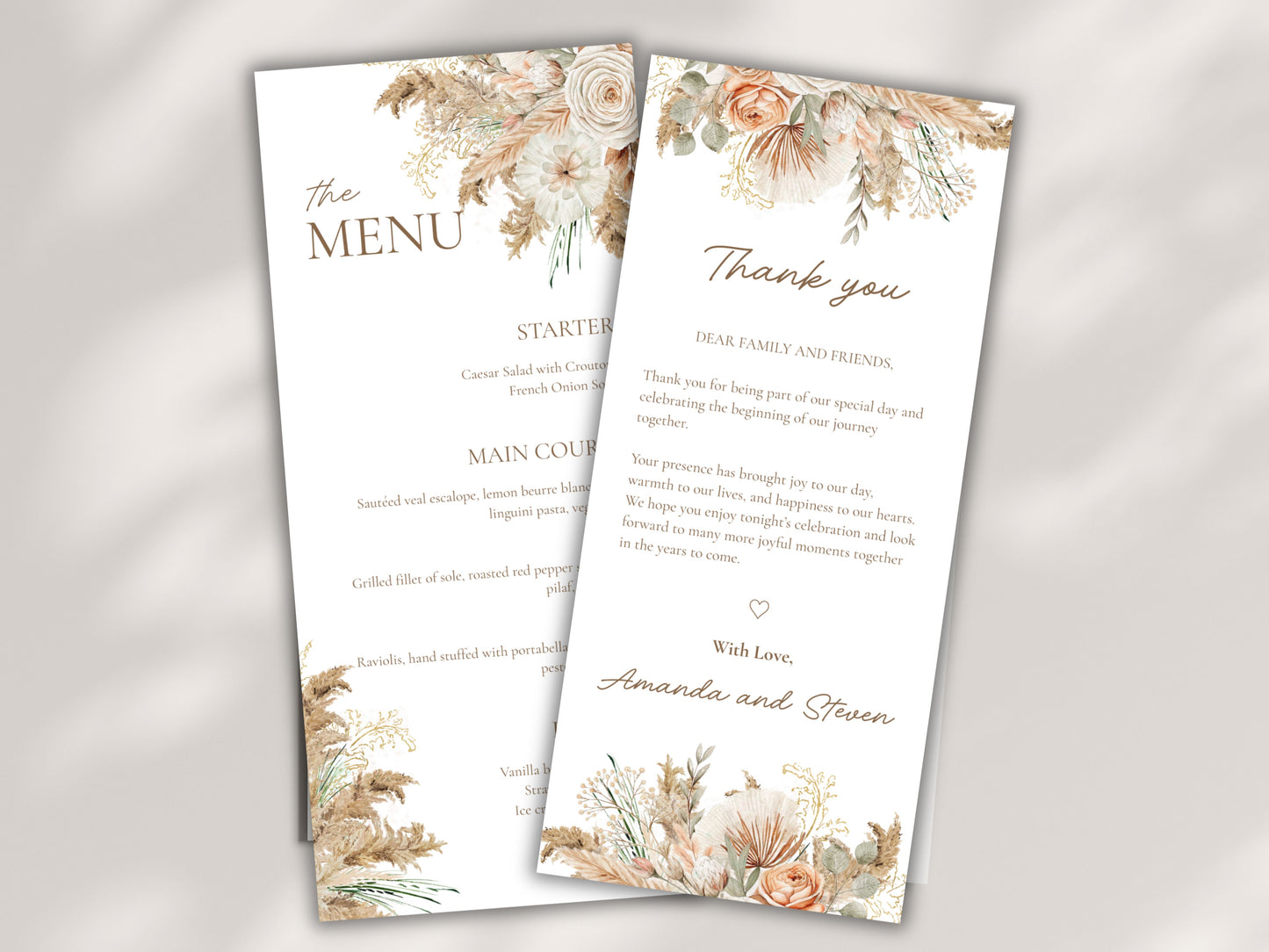 Place Card & Thank You Card Template. WI193