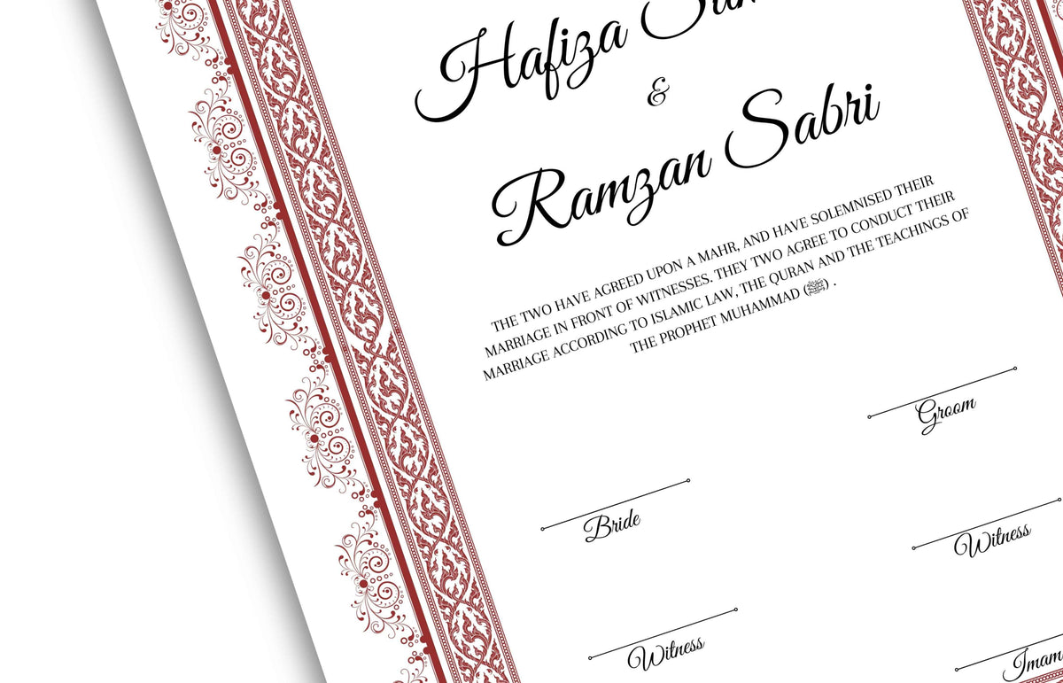 Nikkah Certificate Digital Download Personalised, A4, A3, Template, Instat Download. NN127