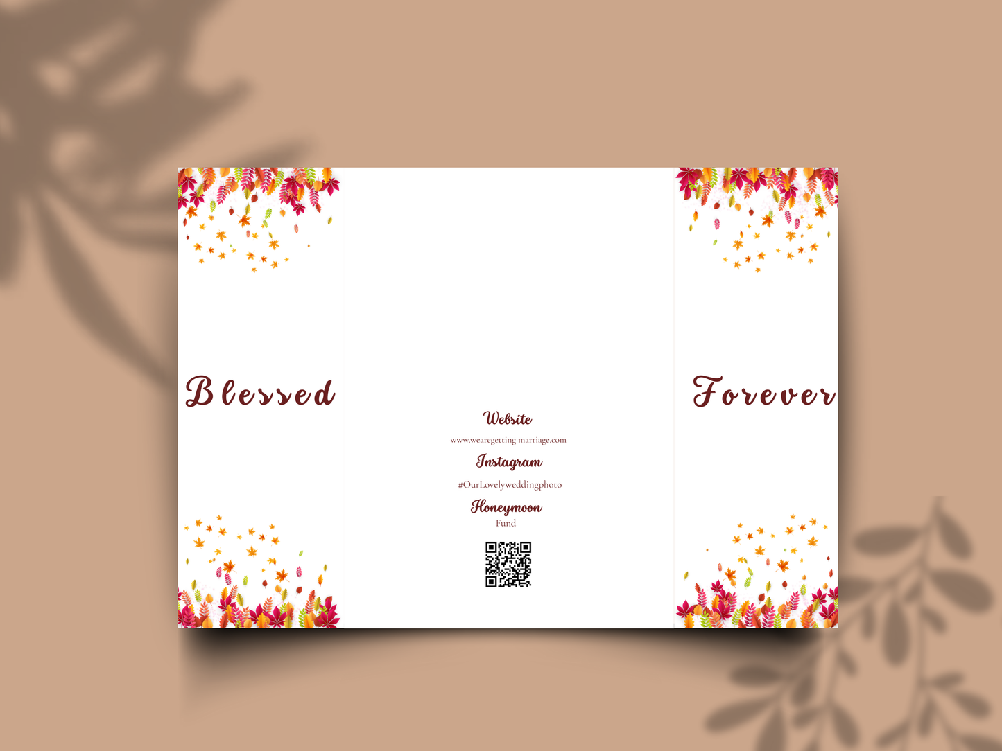 Editable Gatefold Wedding Invitation Template | Floral Wedding Itinerary & Details Card | Elegant Canva Invitation | Printable Wedding Suite. WI183