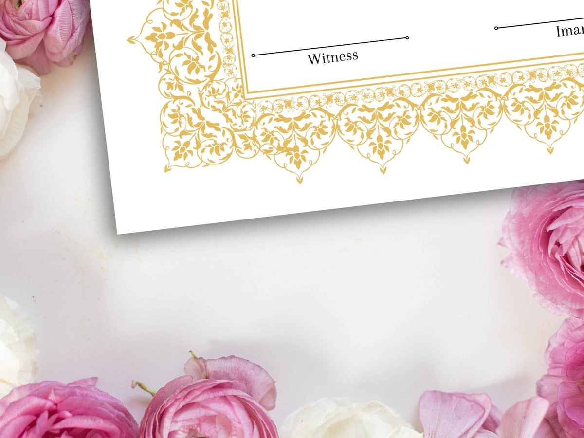 Premium Nikkah Contract , Custom Nikkah Nama | Islamic Wedding Contract, Digital, Printable Nikkah Certificate , Intricate. NT222