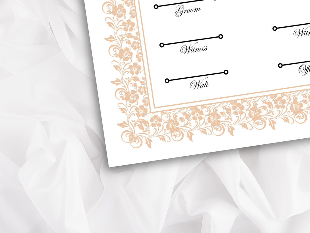 Nikkah Certificate Template, Traditional Islamic Wedding Agreement, Marriage Contract Wedding, Marriage Certificate Template, A4, A3. NN263
