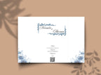 Blue Floral Wedding Itinerary Template, Save The Date Schedule Card, Elegant Navy Wedding Day Timeline, Printable Itinerary Invitation.WI175