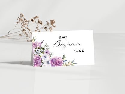 Floral Wedding Menu, Thank You, Table Cards (Editable Canva Template) WI378