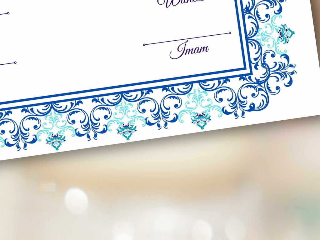 Nikkah Certificate Digital Download Personalised, A4, A3, Template, Editable, Nikkah Nama, Nikkah Contract, Muslim Contract. NN242