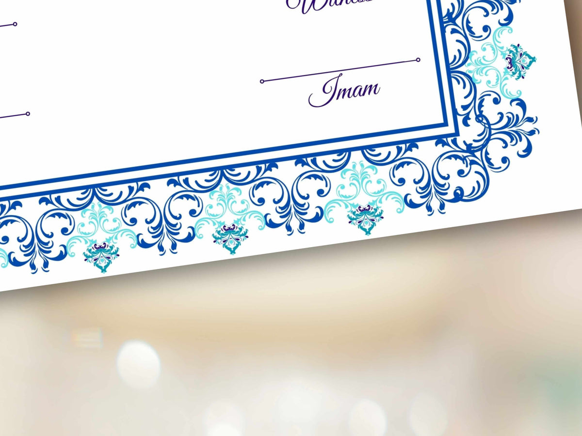 Nikkah Certificate Digital Download Personalised, A4, A3, Template, Editable, Nikkah Nama, Nikkah Contract, Muslim Contract. NN242