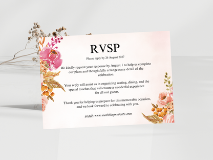 Wedding Invitation card, RSVP, Detailed Card, Bottle Label. WI374