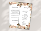 Wedding Menu & Thank You Template | Editable Canva Place Card. WI218