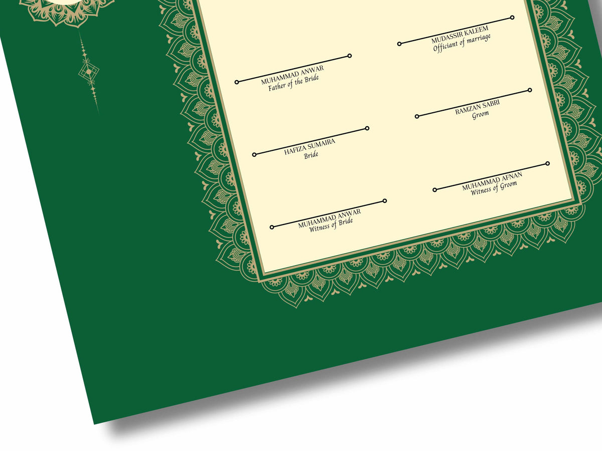 Luxury Nikkah Contract, Digital Printable Personalized Customized Nikkah Certificate, Custom Nikah Nama, Islamic Wedding Contract. NN113
