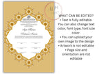Customized Nikkah Certificate, A4/A3 Contract Digital Nikah Nama, Islamic Marriage Certificate, Muslim Marriage Contract Gold.NN228