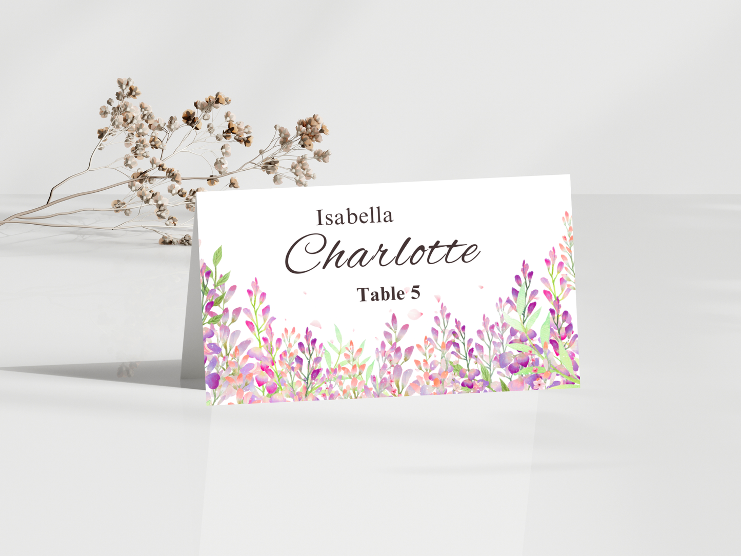 Wisteria Wedding Menu Card, thank you, table card MTC 422