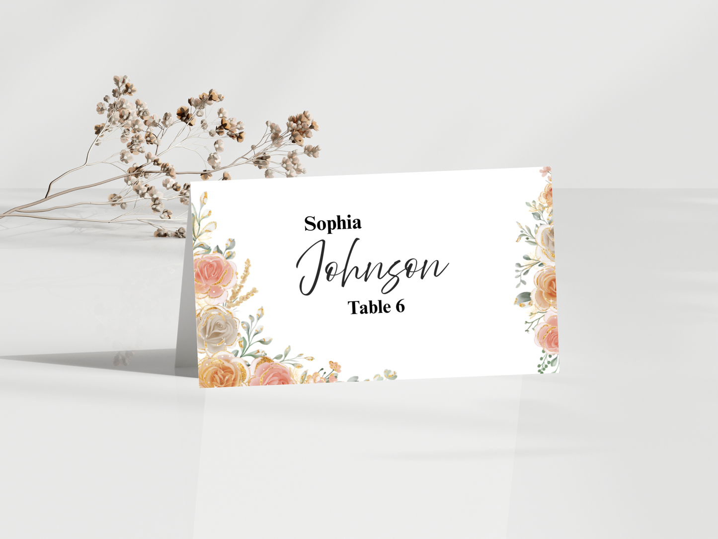 Wedding Menu, Thank You, Table Cards (Editable Template) WI386