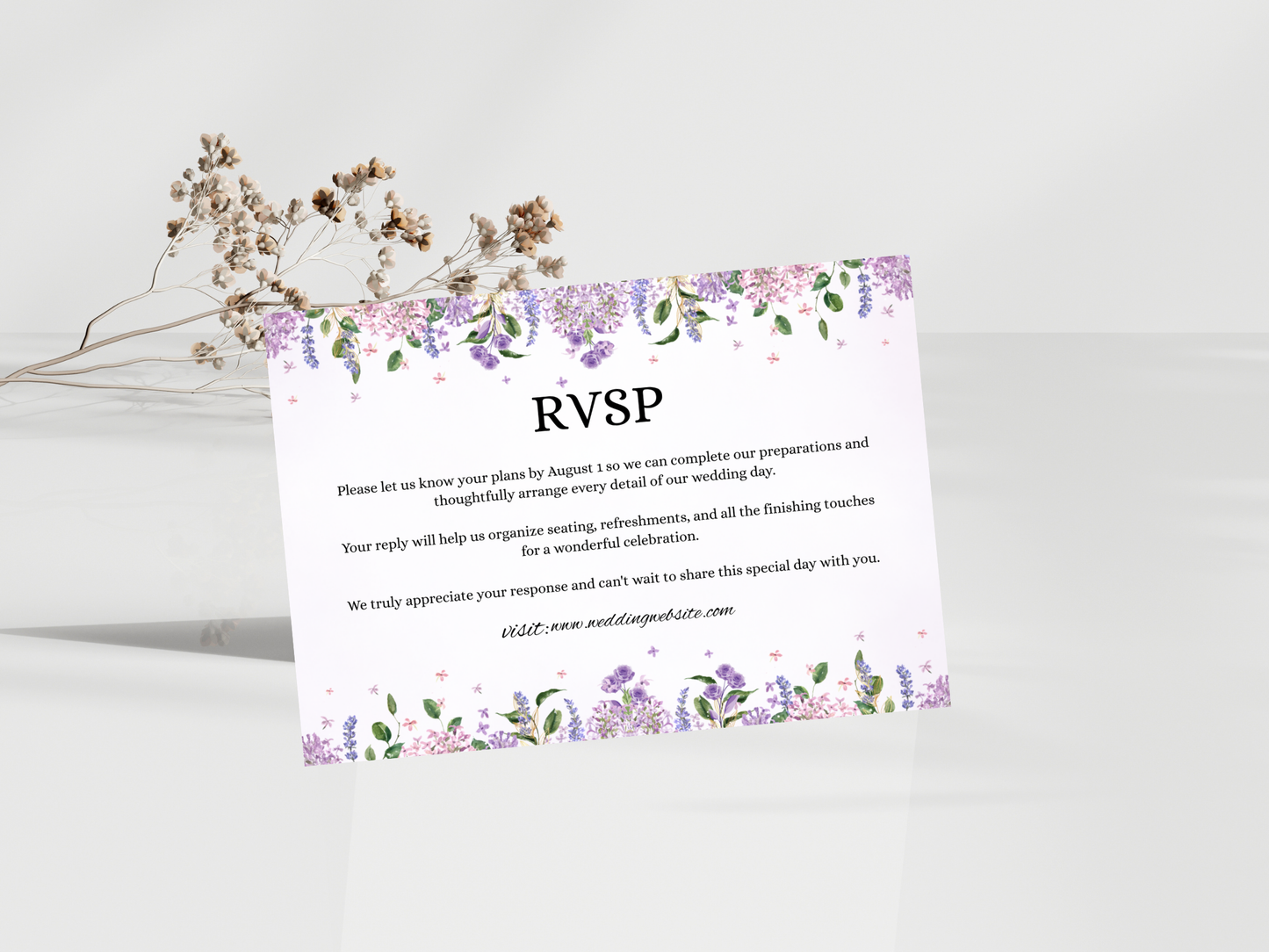 Floral Wedding Invitation, RSVP, Details, Bottle Label MTC392