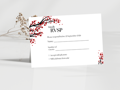 Wedding Invitation Bundle, RSVP, Thank You Card, Table Card, Menu Card, Reception Card, Details Card. Wedding Bottle Label. WI278
