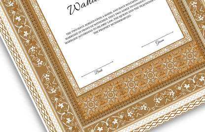 Nikkahnama | Custom Luxury Nikkah Contract | Mughal | Mughal | Inspired Luxury Nikkahnama | Nikkah Certificate in Pdf Template. NN175