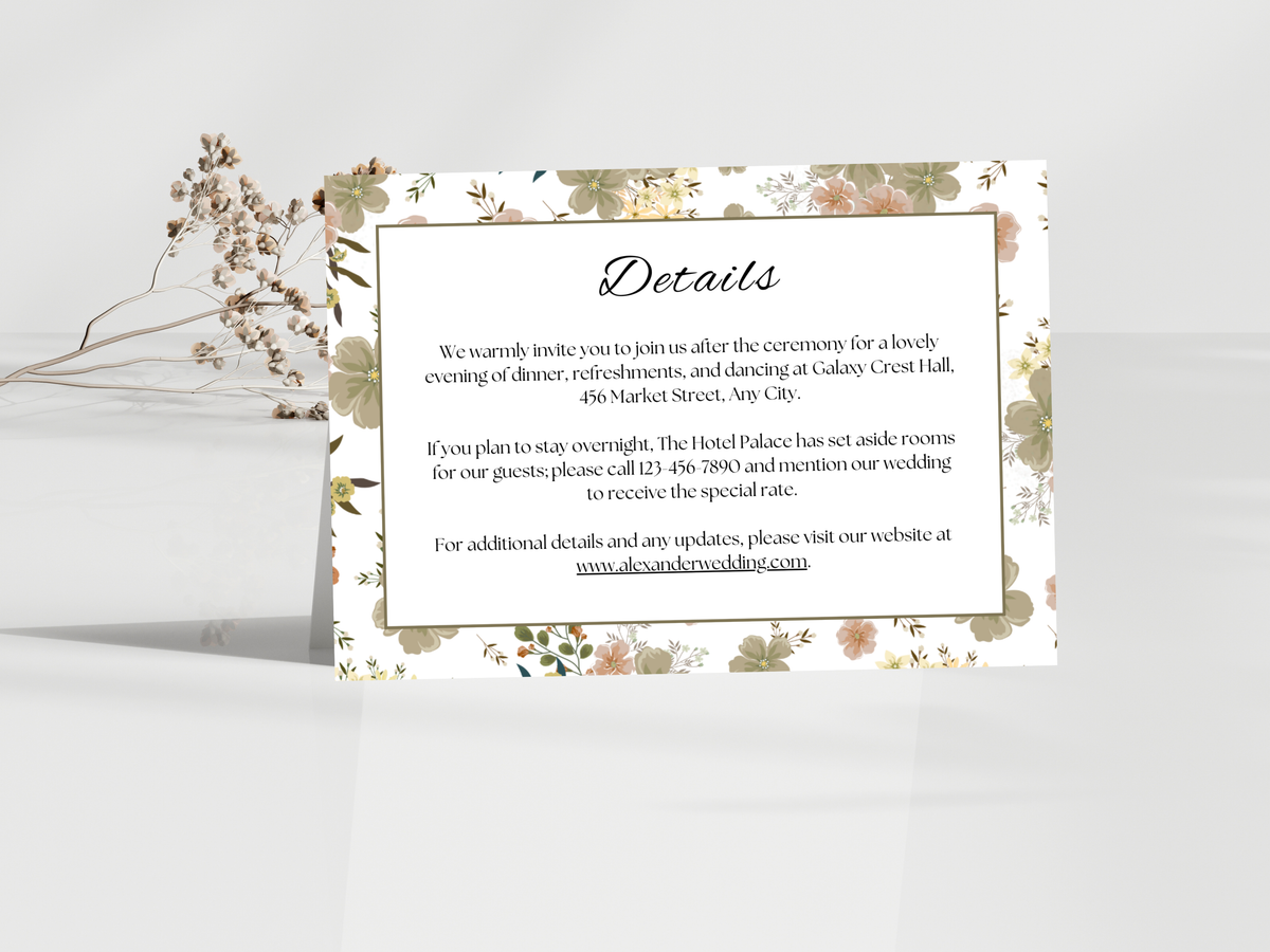 Wedding Invitation Bundle, RSVP, Menu Card, Reception Card, Details Card. Wedding Bottle Label. WI286