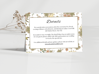 Wedding Invitation Bundle, RSVP, Menu Card, Reception Card, Details Card. Wedding Bottle Label. WI286
