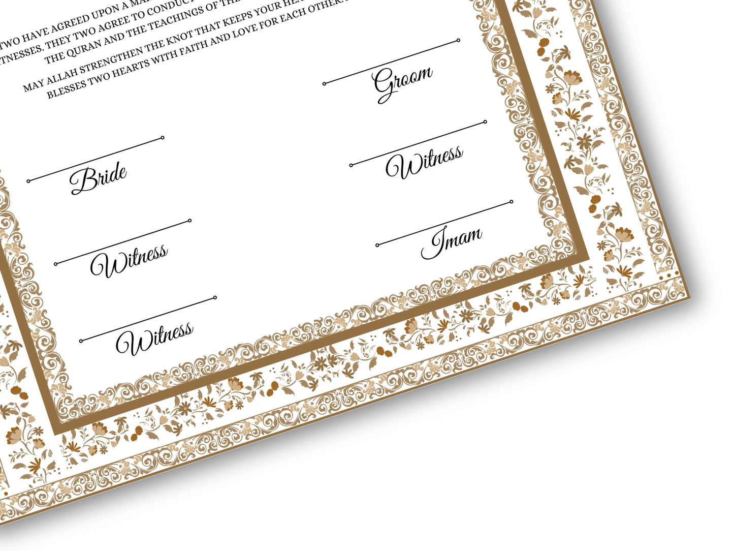 Nikkahnama | A4/A3 Custom Luxury Nikkah Contract | Digital contract | Inspired Luxury Nikkahnama | Nikkah Certificate Pdf Template. NN142