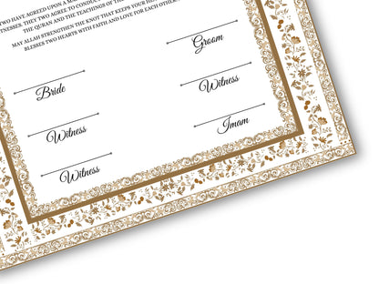 Nikkahnama | A4/A3 Custom Luxury Nikkah Contract | Digital contract | Inspired Luxury Nikkahnama | Nikkah Certificate Pdf Template. NN142