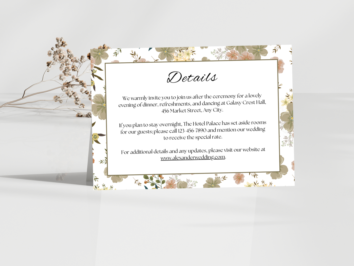 Wedding Invitation Set, RSVP, Wedding Details, Wedding Bottle Label Template, WI285