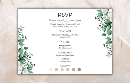 Wedding Invitation Template, Printable Wedding Invitation, Wedding Invitation, RSVP Invitation, Details, Wedding Invitation Bundle. WI90