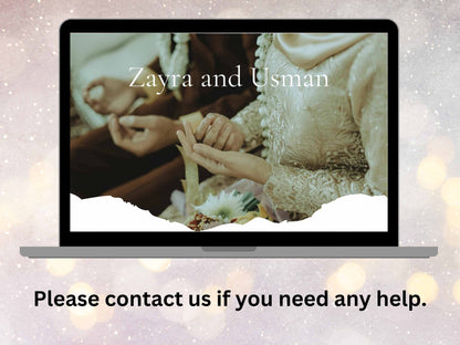 Muslim Wedding Website Template, Online RSVP, Editable Invitation Website, Digital Invitation, Mahandi, Barat, Walima Programs Website, WW3