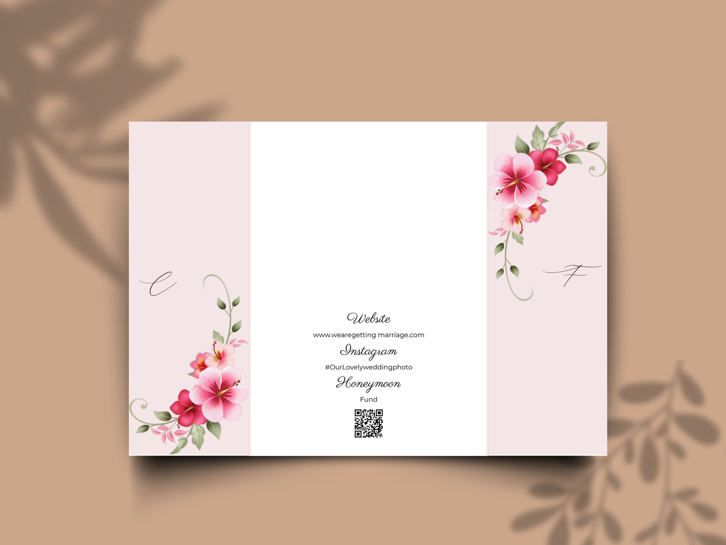 Editable Wedding Invitation Template | Floral Gatefold Design | Modern Elegant Canva Invite | Printable Wedding Set. WI184