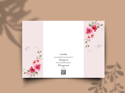 Editable Wedding Invitation Template | Floral Gatefold Design | Modern Elegant Canva Invite | Printable Wedding Set. WI184