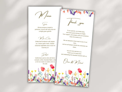Wedding Menu Template, Thank You Card. WI197