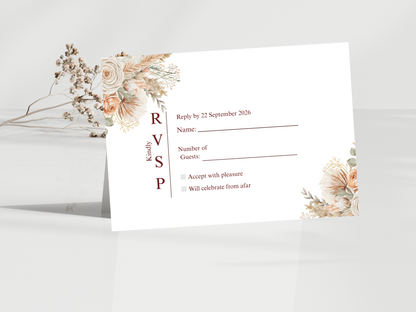 Wedding Invitation Set, RSVP, Wedding Details, Wedding Bottle Label Template, WI275
