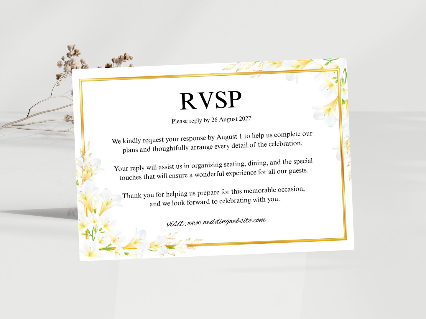 Wedding Invitation card, RSVP, Detailed Card, Bottle Label. WI372