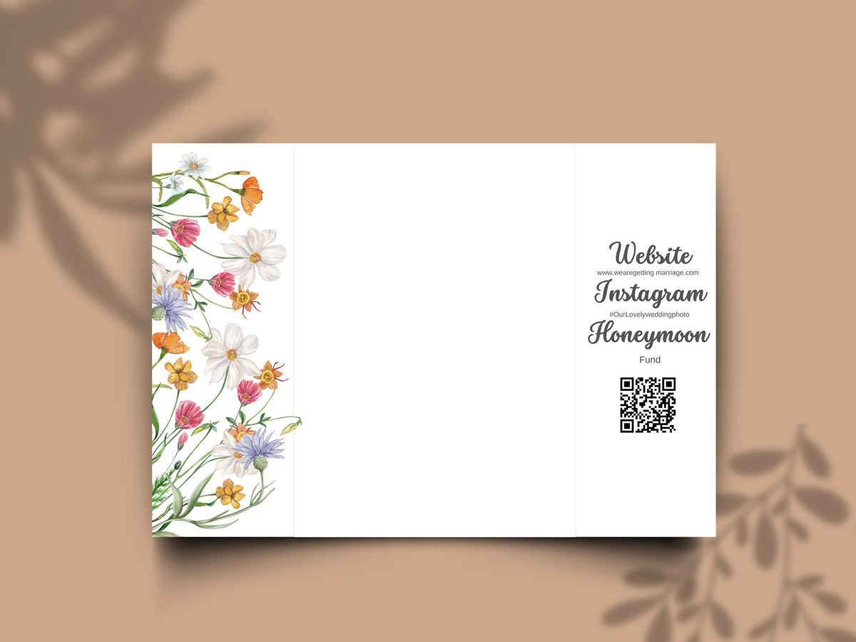 Elegant Wedding Invitation Card | Modern Floral Timeline Invite | Printable Details & Schedule | Personalized Digital Download. WI159