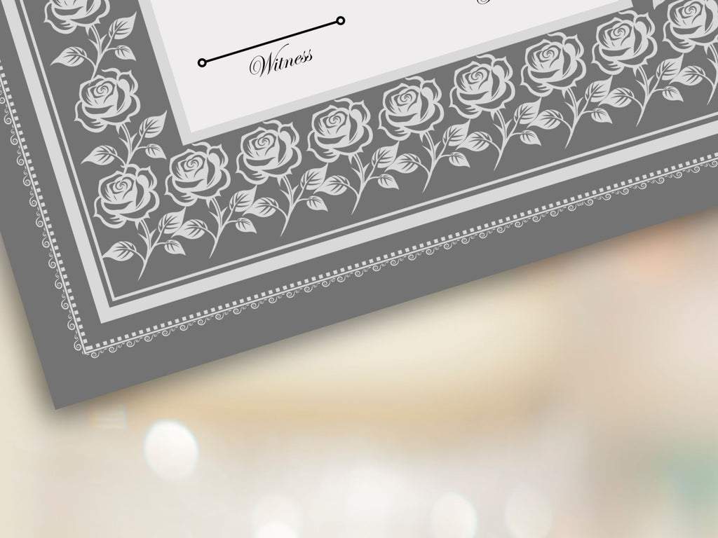 Rose Nikkah Certificate Template, Editable Nikkahnama, Printable Nikah Contract, Muslim Contract, Nikkah Islamic Marriage Contract.NN255
