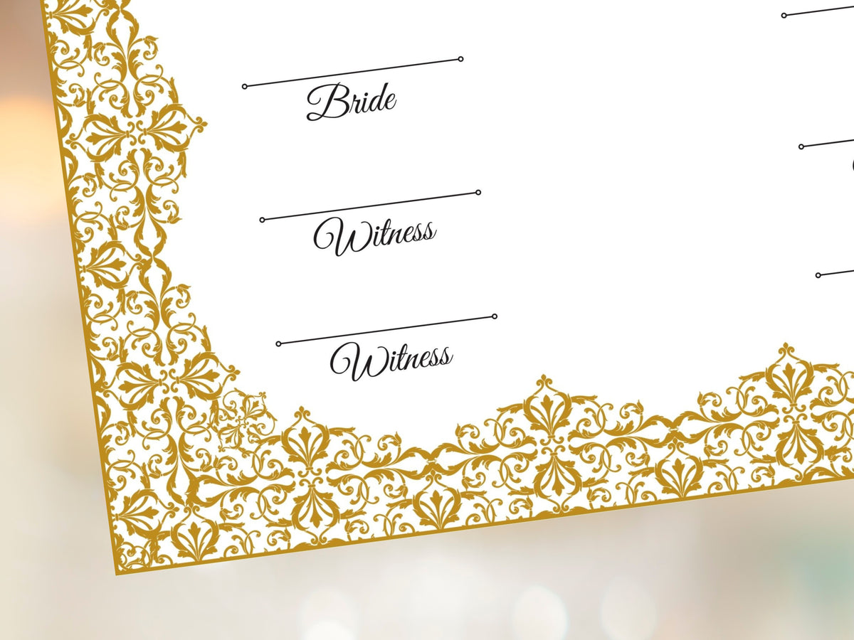 Nikkah Certificate Digital Download Personalised, A4, A3, Template, Editable, Nikkah Nama, Nikkah Contract, Muslim Contract. NN243