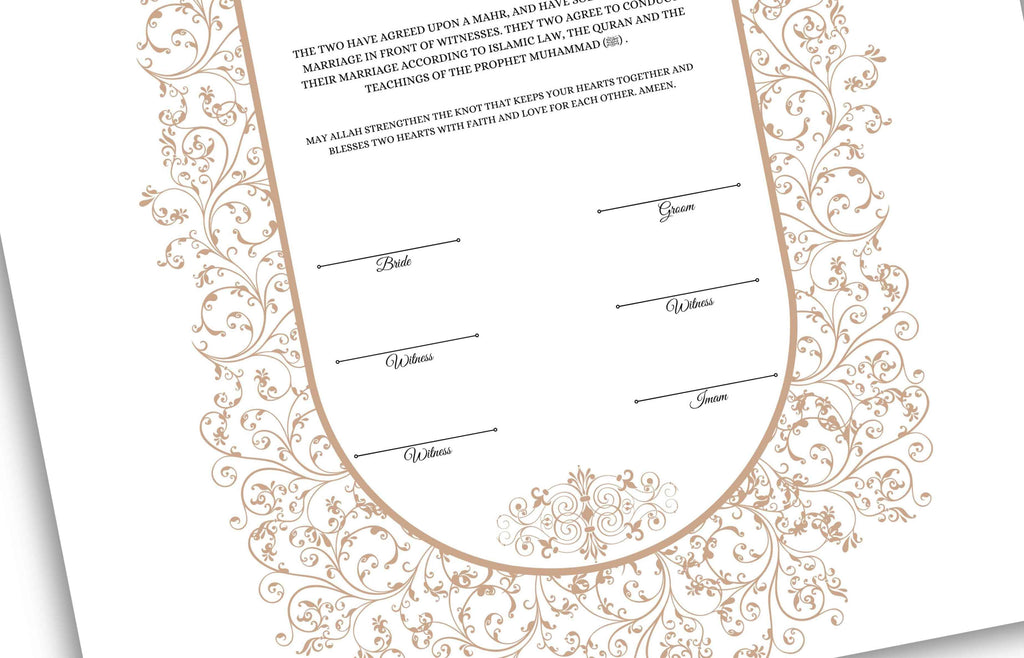 Luxury Nikkah Certificate, Personalised Custom Nikkah Nama, Premium Islamic Wedding Contract Gift, Digital Contract. NN154
