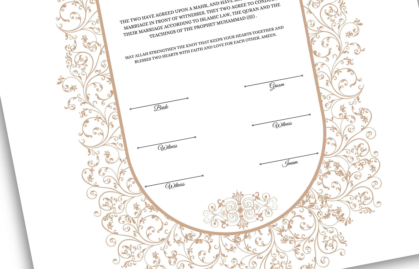 Luxury Nikkah Certificate, Personalised Custom Nikkah Nama, Premium Islamic Wedding Contract Gift, Digital Contract. NN154